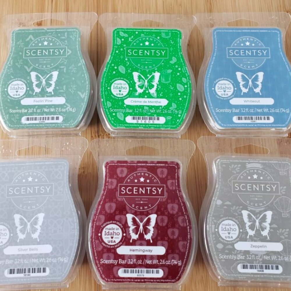 Scentsy Minty/earthy Wax Melt Bundle - 6 Bars - Some Used